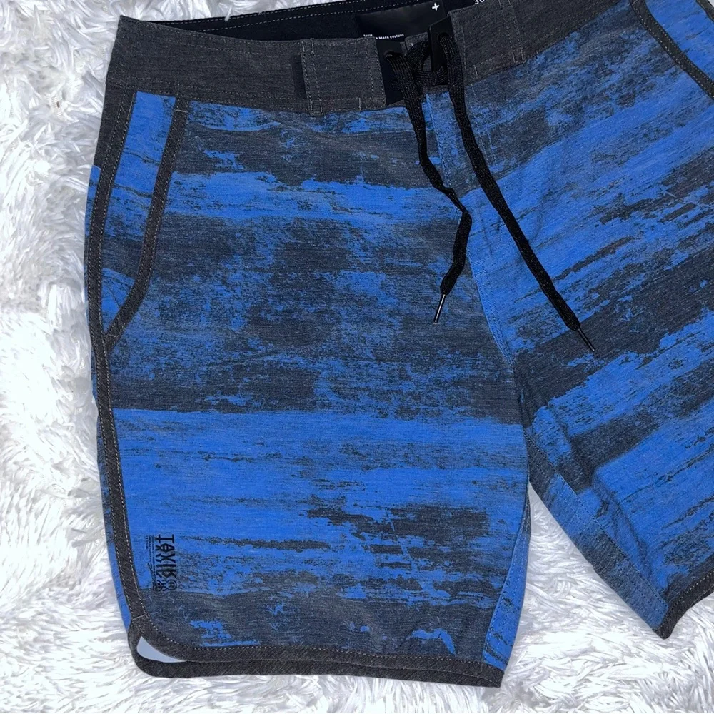 TAVIK Modern Beach Culture Men’s Blue Black Swim Board Shorts 30